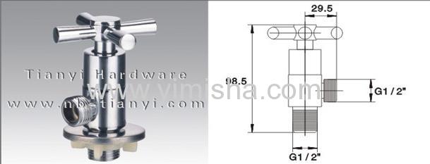 YIMISHA Brass Cross Handle Ceramic SheetTriangle Valve