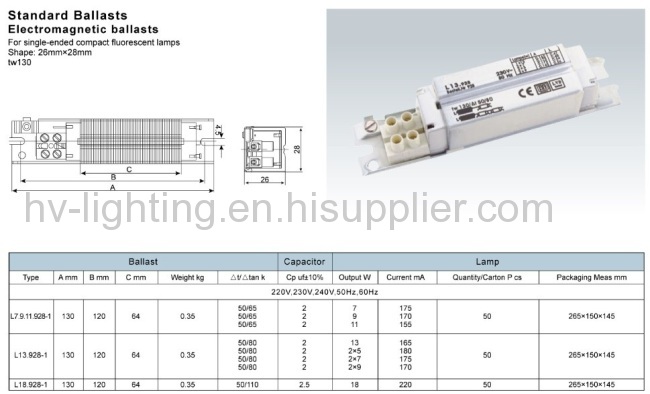 Magnetic ballast 70W to 2000W