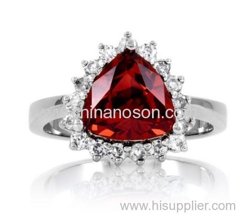 CZ jewelry Ring with Garnet