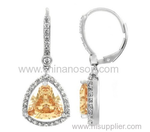 Topaz CZ hoop earring