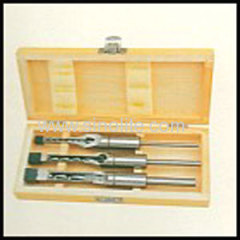 Mortising chisel and bit 3pcs/set 8,10,12mm(1/4", 3/8", 1/2", ) packed in wooden box