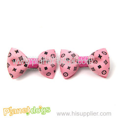 Pink pet hair bow