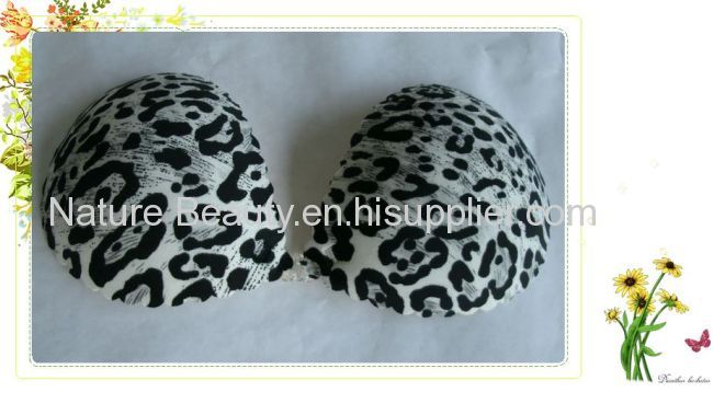 Classic leopard design fabric Silicone Invisible Bra
