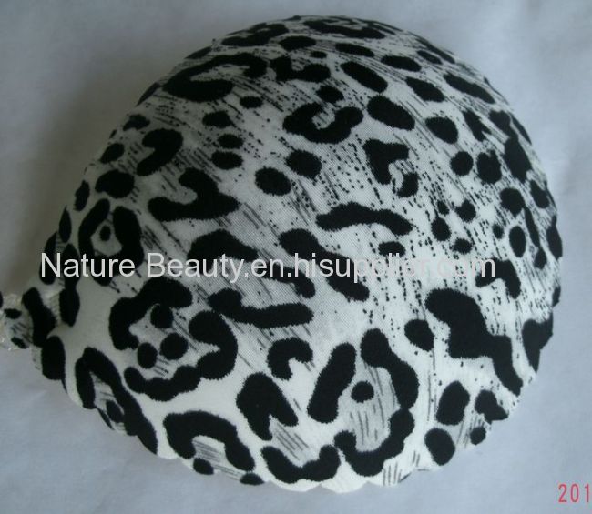 Classic leopard design fabric Silicone Invisible Bra