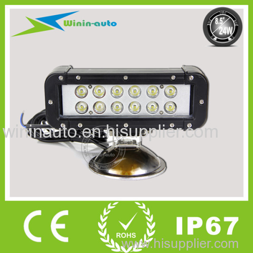 8.5inch 24W 2w/pcs Cree Spot beam LED light bar for SUV 1900 Lumens WI9023-24