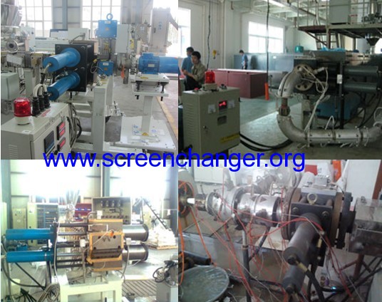 Continuous filter for plastic extruding machine