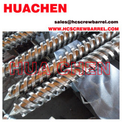 Bimetallic twin screw barrel