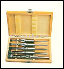 Mortising chisel and bit 5pcs/set 6.4-9.5-12.7-25.4mm (1/4",3/8",1/2",3/4",1'). packed in wooden box