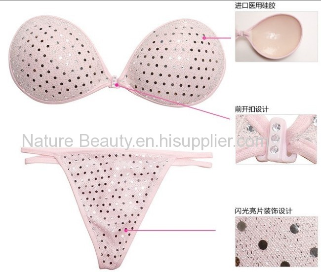 Bling,bling dots sexy and elegant invisible silicone bra