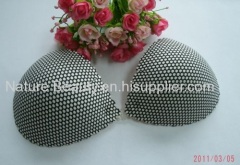 Black grid pattern with wave edge push up strapless bra