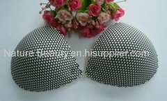 Black grid pattern with wave edge push up strapless bra