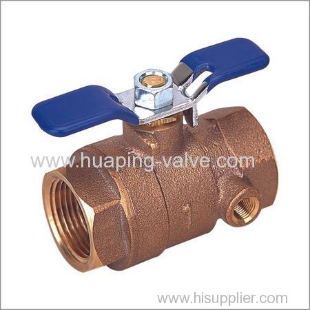 Bronze Ball Valve with Waste Drain Threaded