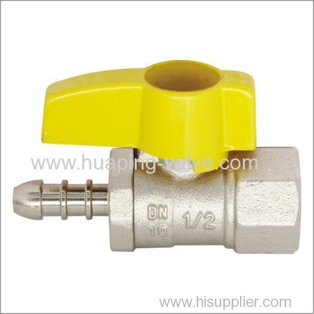 Two piece Nickel Plated Brass Gas Ball Valve