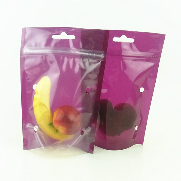 eco friendly self stand bags for fresh apple fruit packaging