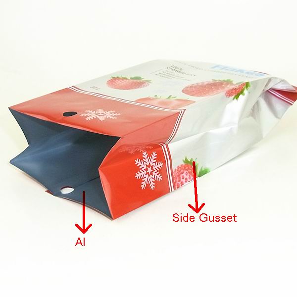 Beautiful Side Gusset Foil packaging bag for fruit snack