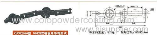 overhead conveyor chain for powder coating line