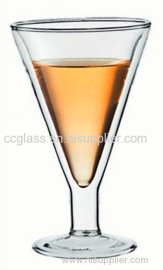 Double walled Martini Glass Goblet Glasses