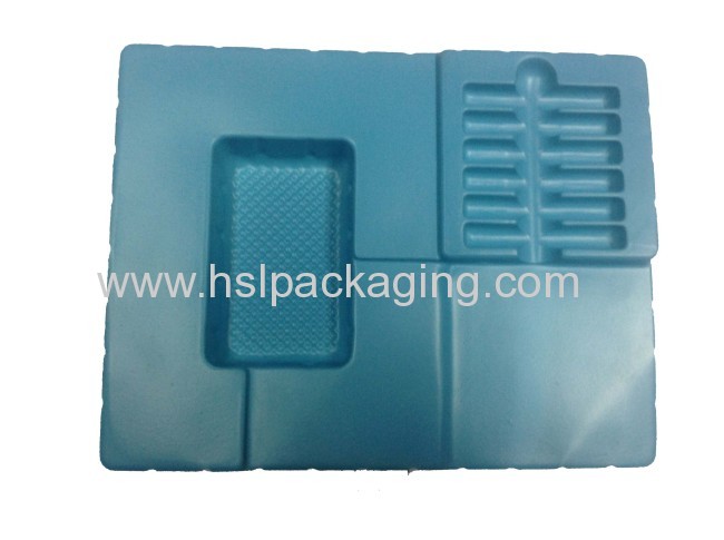 Clear plastic PS flocking tray for mobile packing