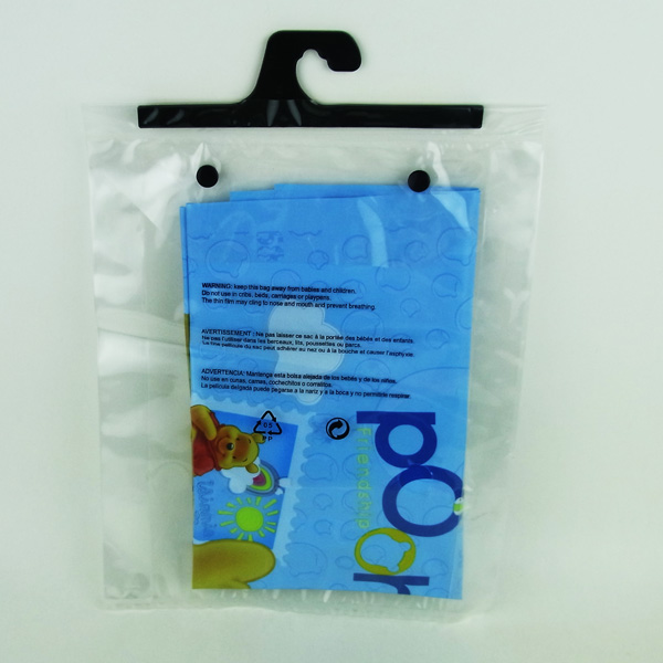 PP Clear ziplock plastic bag with hook