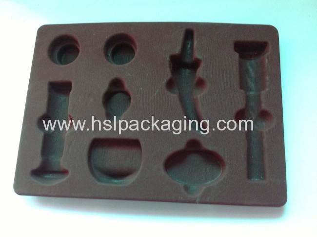 Clear plastic PS flocking tray for mobile packing