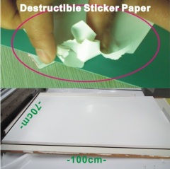 destructible sticker paper sheets