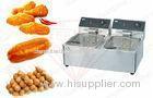 Dual basket deep fryers For Snacks / Supermarkets , 3.25KW + 3.25KW