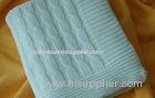 Thick 100% Cotton Soft Baby Blankets Cable Knitted For Baby Wrap