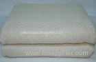 Modern Herringbone Cotton Woven Blanket For Bed , Multi - Seasonal
