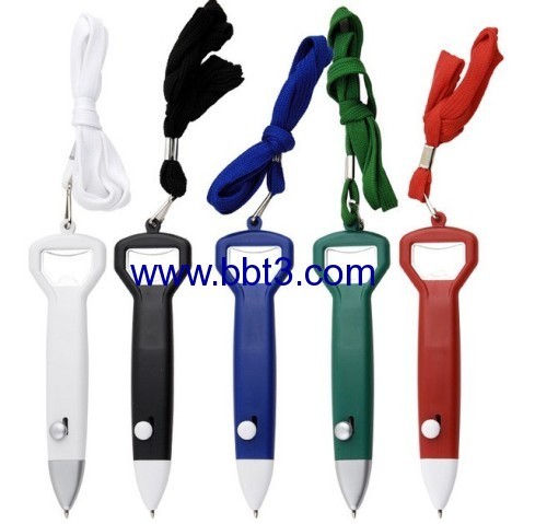 Promotional lanyard ballpoint pen with bottle opener