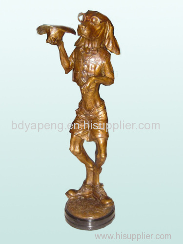 bronze candle holder statue