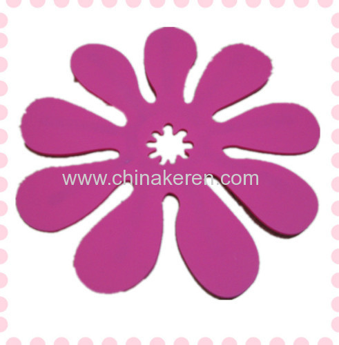 Pink flower foldable silicone placemat