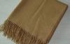 100% Cashmere Throw Blanket Self Edge With Fringe Ends