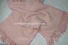 67% Lambs Wool 33% Cashmere Throw Blanket , Pink 150 * 200CM