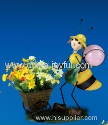 Garden Flower stand with Solar Light in Bee Shape