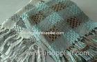 Acrylic Woven Chenille Throw Blanket Self Selevdge With Fringe Ends