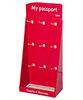 Light Weight Customized Red Cardboard Display Counter With 9 Hooks For Jewelry , UV Inks