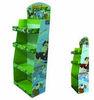 4 Tier Green Point Of Sale Corrugated Cardboard Display Stands , Easily Assembled / Disassembled For