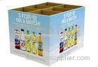 Large Drink Square Carton Cardboard Floor Display With CMYK / Pantone Colors Printing