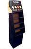 Shopping Mall Black 4 Tier Cosmetic Display Stands , Glossy / Matt Varnish