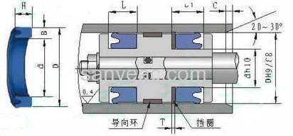 Polyurethane sealing UHS ring