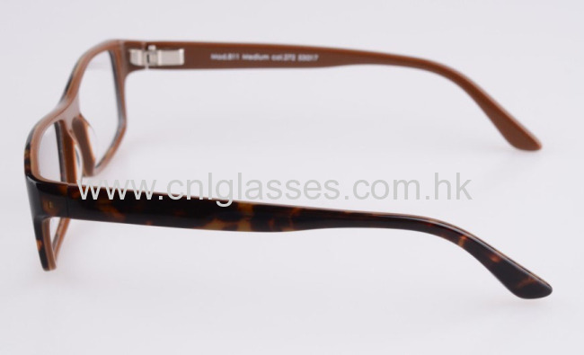 Regtangular acetate spring hinge reading glasses