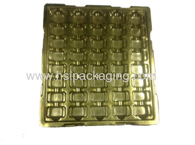 PS flocking plastic blister tableware tray 