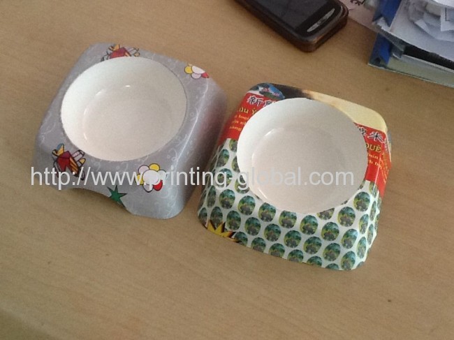 Heat transfer film for plastic pet bowl