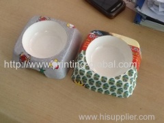 Heat transfer film for plastic pet bowl