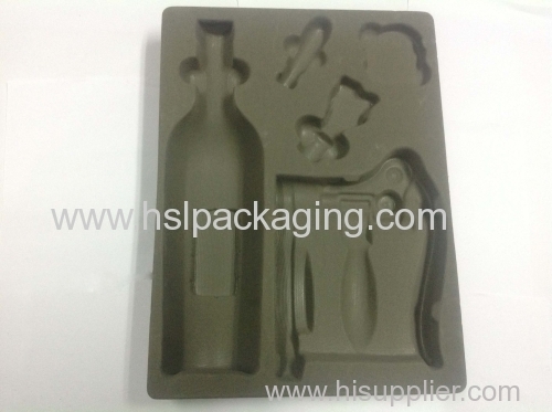 Plastic grey flocking tray