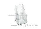 3 Tier Clear Brochure Display Racks , Wall Mount Magazine Rack