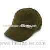 Custom Brown 58cm Embroidery Mens Baseball Cap With Plastic / Velcro Buckle