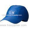 Blue 100% Cotton Mens Baseball Caps With 6 Panel , Custom Velcro Embroidered Sports Hats