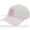 3D Embroidery / Printed White Ladies Baseball Caps , Personalized 100% Cotton Sports Caps