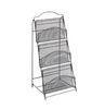 4 Shelf Magazine Floor Display , Wire Newspaper Display Racks